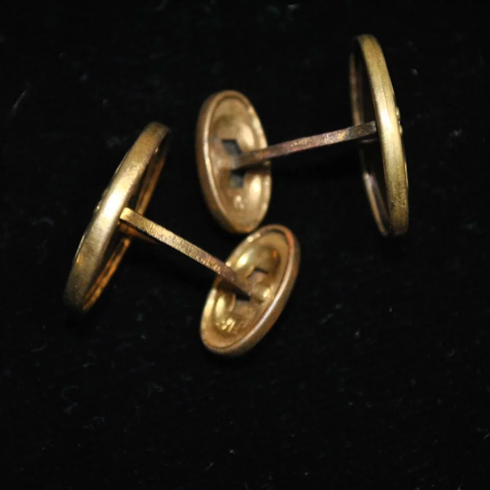 Antique Oval Cufflinks with Unique Design